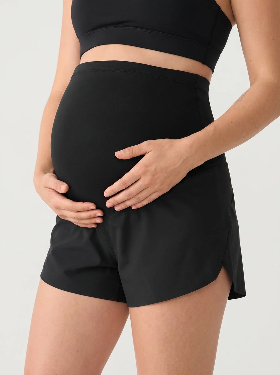 Maternity Bump Shorts — Non-Roll Over-Belly